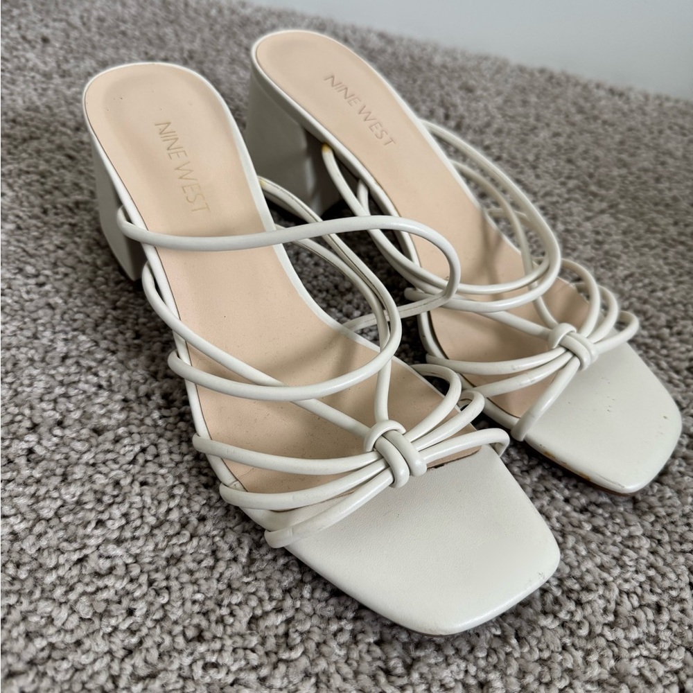 Nine West Cream Strappy Heels